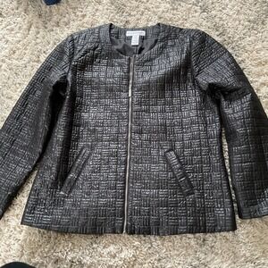 Sag Harbor Black Zip-Front Utility Jacket Womens 16